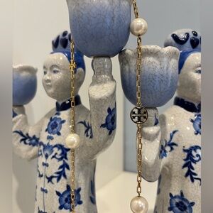 Tory Burch Gold and Pearl Necklace
